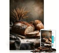 Rustic Bread Still Life Jigsaw Puzzle for Teenagers 1000 Pieces Boost Memory Relaxing Fun Premium Cut Stylish Gift (50x75cm)