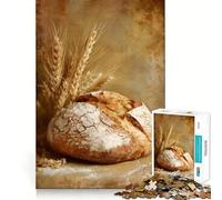 Rustic Bread with Wheat Stalks 1000 Piece Jigsaw Puzzle for Teenagers Intellect Toy Mental Relax Quality Cut (50x75cm)