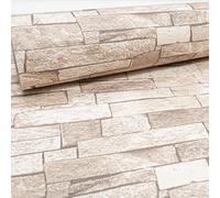 Rustic Brick 3D Effect Beige Brown Textured Feature Erismann Wallpaper