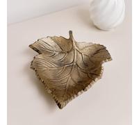 Rustic Bronze Leaf Trinket Tray Dish