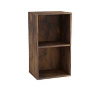 Urbn-Living Urbnliving Height 53.6Cm 2 Shelf Wooden Bookcase Shelving Colour Rustic Brown Display Storage Shelf Unit Shelves