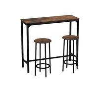 (Rustic Brown, 3) CANCUN Bar Table & Stools Set Kitchen Dining Furniture
