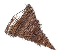 Rustic Brown Cornucopia Basket Centerpiece for Autumn Table Decor | Iron and Rattan Build, Portable Space Saving Style, for Shelf or Tabletop Harvest Season Displays