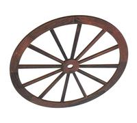 Rustic Brown Wood, Wooden Wagon Wheel Wall Art Hanging Ornament