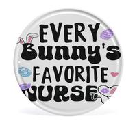 Rustic Bunny Farmhouse Home Office Wall Decor Seasonal Holiday Easter Decorations Round Tin Sign Front Door Decor Room Porch Yard Wall Hanging Decor Sign Funny Gifts for Nurse 30cmx30cm