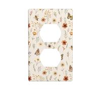 Rustic Butterflies Floral Decorative Light Switch Cover Plate - 1-Gang Duplex Outlet Wall Plate, Modern Outlet Cover Faceplate for Bathroom, Kitchen, Home Décor, Vintage Switch Plate Covers