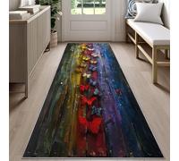 Rustic Cabin 3D Butterfly Runner Rug for Hallway 60x240cm Colorful Butterfly Carpet Runner, Long Carpet, Soft Machine Washable Rug for High Traffic Areas in Home