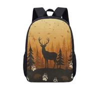 Rustic Cabin Bear Deer Printed Backpack 17 Inch Vintage Mountain Forest School Bag for Kids Teens Student Outdoor Nature Wildlife, BEAR FAMILY Welcome To Our CABIN (04)