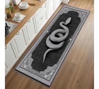 Rustic Cabin Boho Snake Runner Rug for Entryway 60x150cm Wild Animal Snakes Carpet Runner, Gothic Black Hallway Rug, Machine Washable Non-Slip Floor Carpet for Living Room