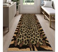 Rustic Cabin Cheetah Print Carpet Runners for Hallways 80x300cm Brown Leopard Runner Rug for Entryway Animal Print Long Carpet, Machine Washable Rug for High Traffic Areas in Hallway