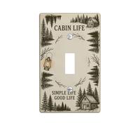 Rustic Cabin Life Nature Quote Toggle Switch Plate | Pine Forest Scenery, Rustic Wilderness Theme, Vintage Outdoor Gear, Tranquil Mountain Cabin Decor, Woodland Living Aesthetic