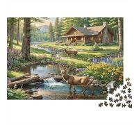 Rustic Cabin Retreat 1000 Piece Sturdy Cardboard Classic Jigsaw Puzzle for Adult Jigsaws, Impossible Hard Challenge, Decompression & Wall Decor, Great Relaxation Gift 70x50cm/1000pcs