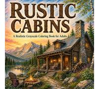 Rustic Cabins A Realistic Grayscale Coloring Book for Adults: Featuring 45 Cozy Cabins, Mountain Retreats, Lakeside Hideaways, Rustic Interiors and Peaceful Woodland Escapes