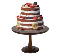 Rustic Cake Stand, Wood Cupcake Stand Wooden Round Cup Cake Stand for Wedding Birthday Party Decor Dessert Cookie Serving Tray Pie Plate Holder Farmhouse Style (30cm)