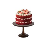 Rustic Cake Stand, Wood Cupcake Stand Wooden Round Cup Cake Stand for Wedding Birthday Party Decor Dessert Cookie Serving Tray Pie Plate Holder Farmhouse Style (20cm)