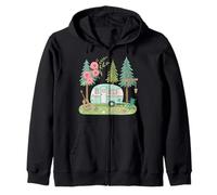 Rustic Camper Vibes for Nature Lovers on Relaxing Summer Zip Hoodie