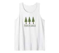 Rustic Camping Pine Trees Pennsylvania Forest Woods Camper Tank Top