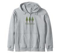 Rustic Camping Pine Trees Pennsylvania Forest Woods Camper Zip Hoodie