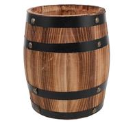 Rustic Carbonized Oak Wooden Utensil Holder 20cm Mini Retro Cutlery Storage Crock for Kitchen Countertop Silverware Spoon Fork Organizer