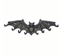 Rustic Cast Iron Bat Coat Hooks with 8 Hooks, Decorative Bat Wall Hangers, Vintage Animal Bat Heavy Duty Key Holder for Farmhouse, Entryway, Closet, Bedroom, Living Room