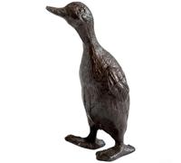 Rustic Cast Iron Duck Statue 11cm Beige Finish(B) | Intricate feather texture, nostalgic charm, beige finish, 11cm height, living room shelf display