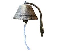 Rustic Cast Iron Wall Bell for School and Church - Manually Shaking, Extra Large Outdoor Heavy Duty Dinner Bell for Kids Dogs, Wall Hanging (Size : Large)