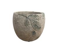 Rustic Cement Chestnut Plant Pot - H15.5 Cm