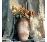 Rustic Ceramic Vase Distressed Farmhouse Vase Clay Vases Decorative Vases Terracotta Home Decor Vintage Pot No Flowers Included (10Inch Brown)