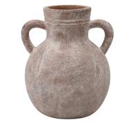 Rustic Ceramic Vase, Vintage Vase with 2 Handles, Boho Pottery Vases for Farmhouse Decor, Decorative Flower Vases for Home Decor, Table, Living Room, Shelf Decor,18CM