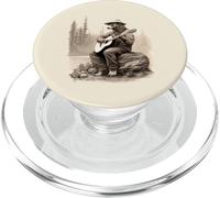 Rustic Charm: Hillbilly Bear Strums Acoustic Guitar in Woods PopSockets PopGrip for MagSafe