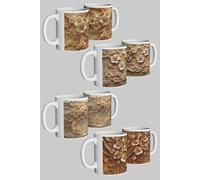 Rustic Cherry Blossom 4-Piece Ceramic Mug Set Simply Stunning Mugs White One Size