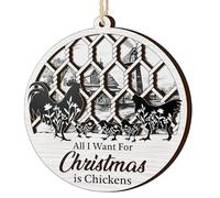 Rustic Chicken Christmas Ornament, Farmhouse Style Chicken Lover Decoration, Perfect for Chicken Owners Gifts, Funny Chicken Themed Christmas Decor & Memorable Keepsakes (black and white)