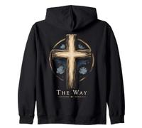 Rustic Christian Cross The Way Faith Symbol Zip Hoodie