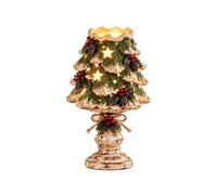 Rustic Christmas Candle Holder with LED Lights，Green | Light Up Christmas Tealight Holder, Vintage Resin Candle Stand for Table Centrepiece,Mantle & Xmas Decorations,Christmas Gift