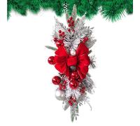 Rustic Christmas Swag - Stairway LED Swag Wreath, Artificial Garland Decoration | Cordless Lighted For Christmas Staircase Rails Home Indoor Holiday Scene Decor
