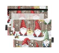 Rustic Christmas White Large Pen Pencil Case Pouch