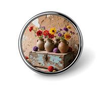 Rustic Colorful Button Pins Round Badges Lapel Pins | 1 Inch Exquisite Metal Pin Badge, Smooth Alloy Circular Clothing Brooch Pin for Daily Clothing Decoration Gift