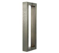 Rustic Commercial Door Pull Handles,Rectangular Door Handle with Pattern Carving Double-Sided, Heavy Duty Hardware Set for Glass/Wood/Metal Door(Bronze,42.5cm/16 3/4in)