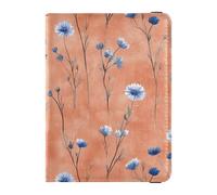 Rustic Cornflowers Passport and Vaccine Card Wallet Combo Travel Passport Wallet With Vaccination Card Slot Passport Cover with RFID Blocking for Men and Women Waterproof