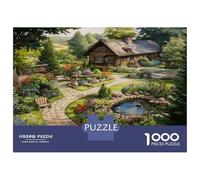 Rustic Cottage 1000 Pcs Jigsaw Puzzle Bundle: Ultra Difficult Challenge Fairy Cottage Flower Garden for After-school Puzzle Activity, A Puzzle for Serious Puzzlers 52x38cm/1000pcs