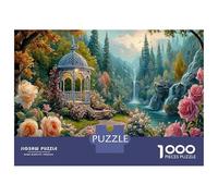 Rustic Cottage 1000 Piece Gazebo in Enchanted Floral Garden Jigsaw Puzzles for Puzzles 1000 Pieces Jigsaw for Adults Challenging Educational Games Jigsaw Puzzles for Adults Gifts 52x38cm/1000pcs