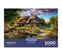 Rustic Cottage 1000 Pieces Cognitive Development Puzzle: For Learning And Fun Stone Path Hut at Home, A Great Gift Idea for Educational Play And Skill Building 70x50cm/1000pcs