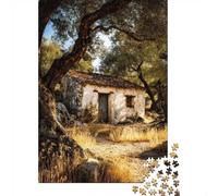Rustic Cottage in Olive Grove Jigsaw Puzzle for Adults, 1000 Pieces, 70x50cm/1000pcs, Relaxing Indoor Activity, Evening Leisure And Puzzle Lovers