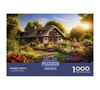 Rustic Cottage Jigsaw Puzzles 1000 Pieces Challenge Game for Adults,Dreamy Garden Impossible Jigsaw Puzzle 1000 Piece Educational Games Home Decoration 70x50cm/1000pcs