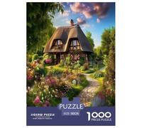 Rustic Cottage Jigsaw Puzzles Puzzles for Adults Kids. 1000 Piece Whimsical Challenge Toy Educational Game Home Decoration for Educational Games Gifts 38x26cm/1000pcs