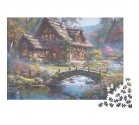 Rustic Cottage Scene_1 1000 Pieces Sturdy Cardboard Classic Jigsaw Puzzle for Adults & Kids 12+, Stress Relief Puzzle, Wall Decor, Ultimate Relaxation 52x38cm/1000pcs