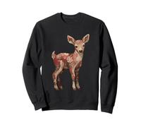 Rustic Cottagecore Patchwork Floral Baby Deer Sweatshirt