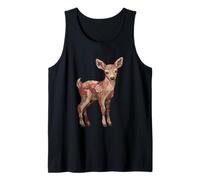 Rustic Cottagecore Patchwork Floral Baby Deer Tank Top