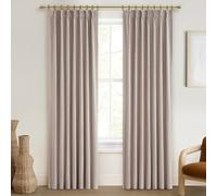Rustic Country Curtains for Living Room Textured 90 Inch Blackout Curtains Drop Cloth Burlap Window Drapes Farmhouse Boho Linen Oatmeal 2 Panels Pinch Pleated 7-1/2ft Extra Long Heavy Insulated