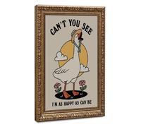 Rustic Countryside Style- Happy Goose Positive Sayings Canvas Poster Wall Art Decor Print Picture Paintings for Living Room Bedroom Decoration 8" L X 12" W